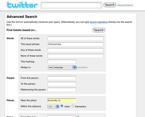 Advanced Search Follow Friday