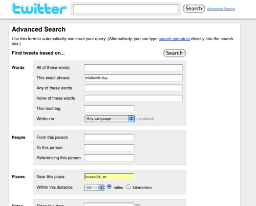 Advanced Search Follow Friday