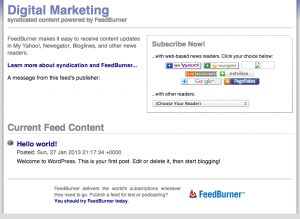 Feedburner Success Page