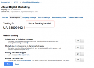 Google Analytics Code Installed Properly