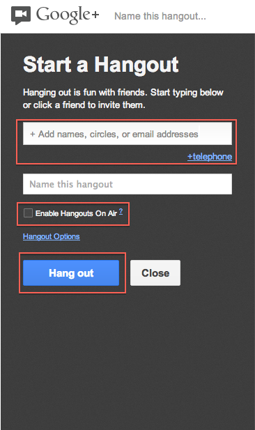 Start Hangout