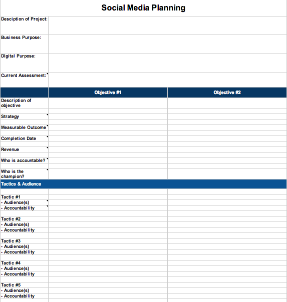 Social Media Strategy Spreadsheet