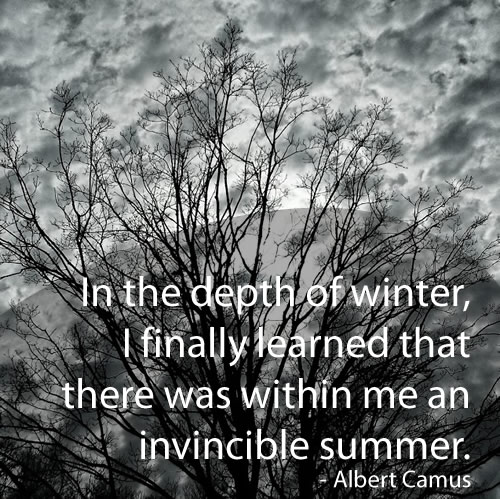 "In the depth of winter, I finally learned that there was within me an invincible summer." Camus